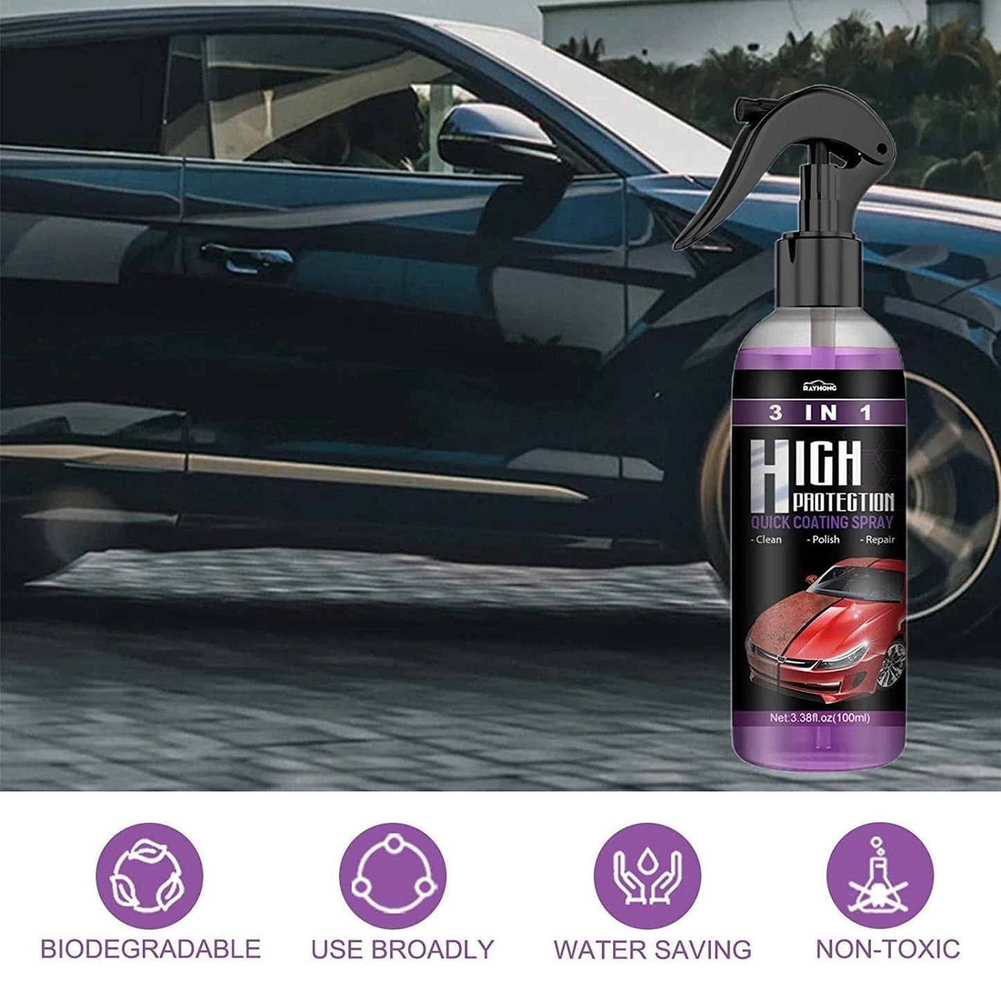 Hydrophobic Scratch Repair Spray cars, bikes & boats. (Pack of 2)